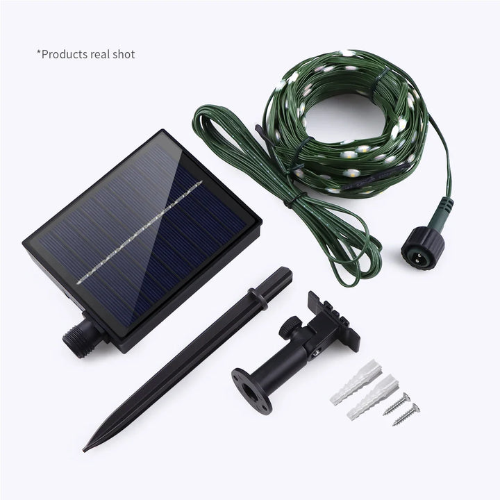 BowLift | Solar String Lights 100M LumiSol ProLine | 8 Modes | IP65 Waterproof | Extra Bright LEDs | Remote Control & Fast Charging | For Garden, Wedding & Christmas