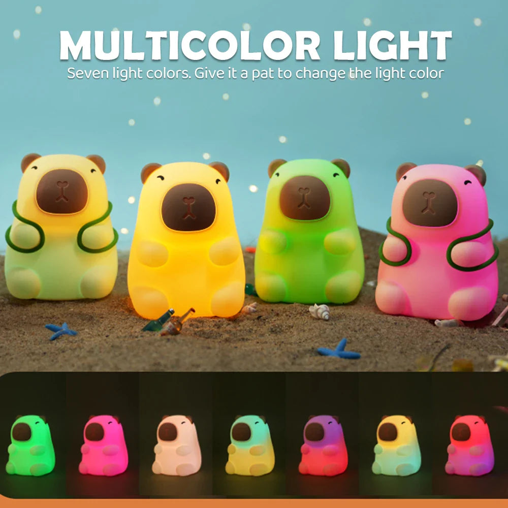 BowLift | CappyGlow Night Light | Silicone | Warm White & RGB | Dimmable | Rechargeable | 12 x 9 x 11 cm
