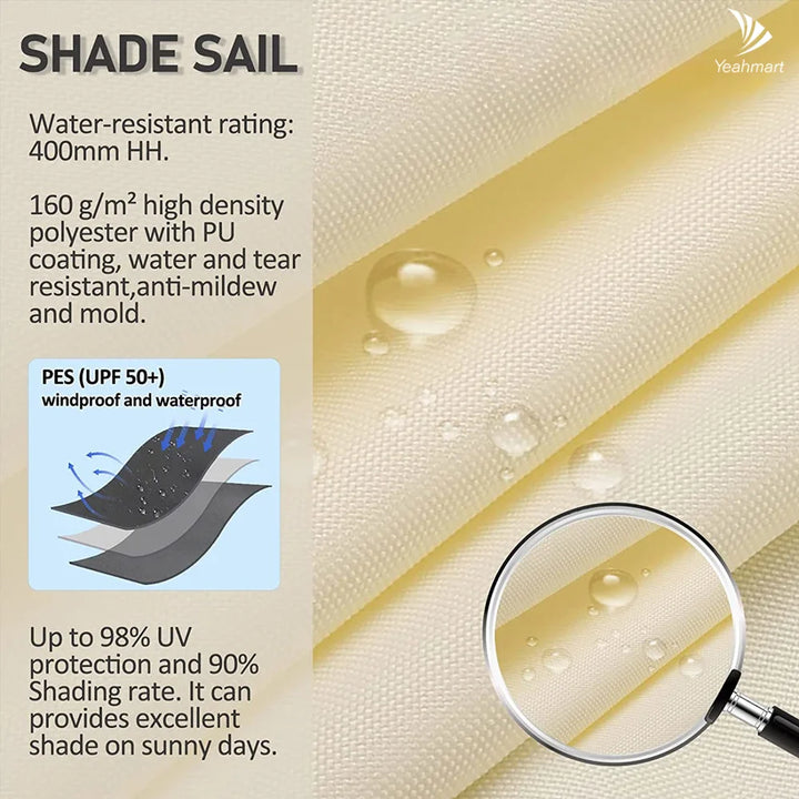BowLift | Waterproof Rectangular Sun Shade Sail with UV Protection & Mounting Kits – ShadeGuard