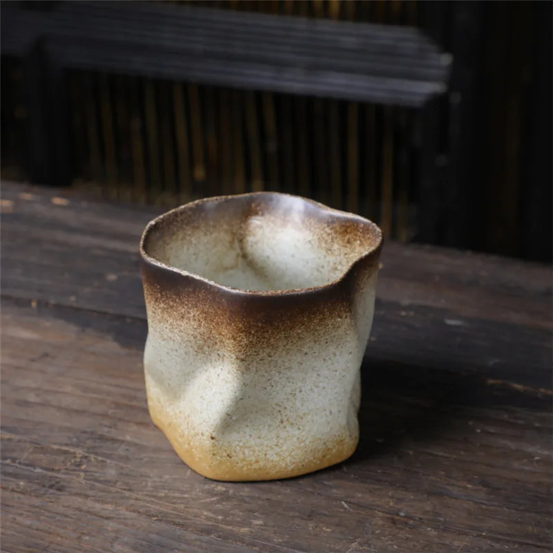 BowLift | Irregular twisted shape cup 9.47 ounces/280 ml ceramic coffee tea cup without handle polychromatic creative ceramic mugs coffee mugs retro