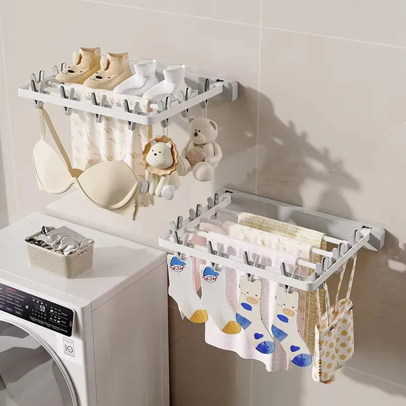 BowLift | Wall-Mounted Folding Dryer AeroFold | Space-Saving Clothes Dryer & Towel Holder | Windproof & Load-Bearing | Foldable