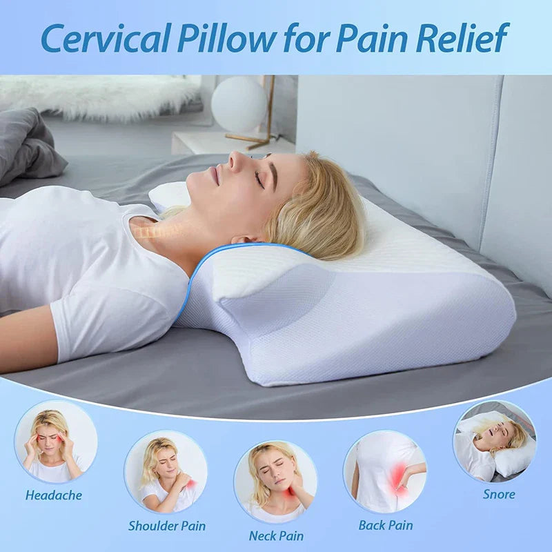 BowLift | 2-in-1 Memory Foam Cervical Pillow with Ergonomic Contour Design – RestAlign