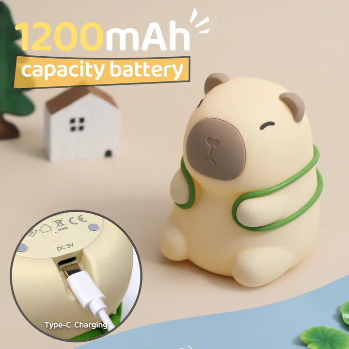 BowLift | CappyGlow Night Light | Silicone | Warm White & RGB | Dimmable | Rechargeable | 12 x 9 x 11 cm