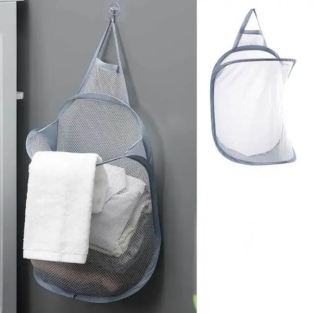 BowLift | HangFold Laundry Basket | Wall-mounted & Foldable | Breathable & Portable | 30×18×40 cm