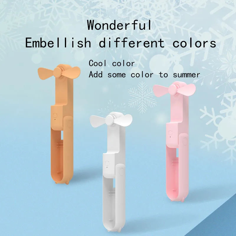 New Handheld Portable Mini Fan - Creative, Three-Speed Adjustable, Solid Color, USB Rechargeable Small Fan | Bowlift