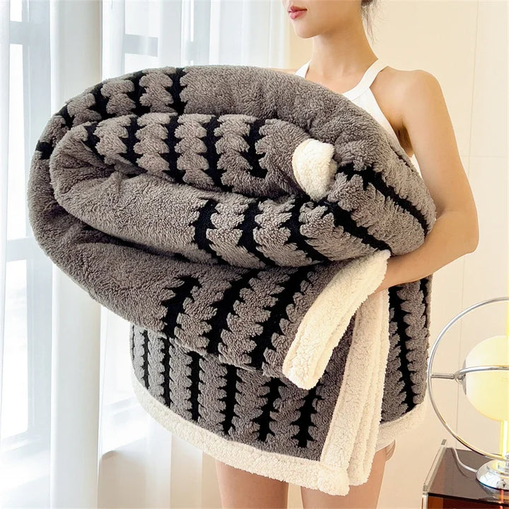 BowLift | Velvory | Extra Thick Cozy Blanket | Super Soft Flannel & Velvet Blanket | Skin Friendly, Fluffy & Warming | Luxury Blanket for Bed, Sofa & Travel