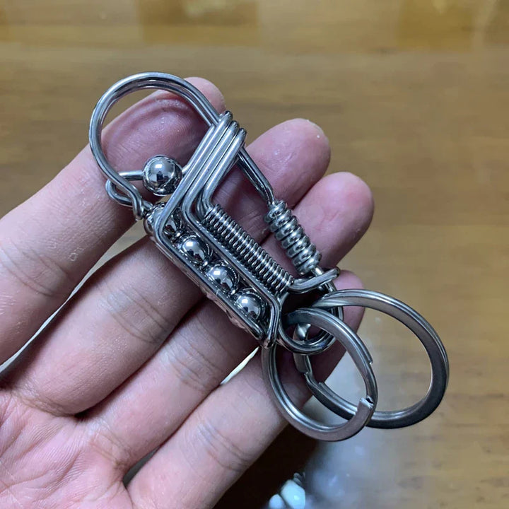 Iron Weave Stainless Matte-Finish Keychain | Bowlift