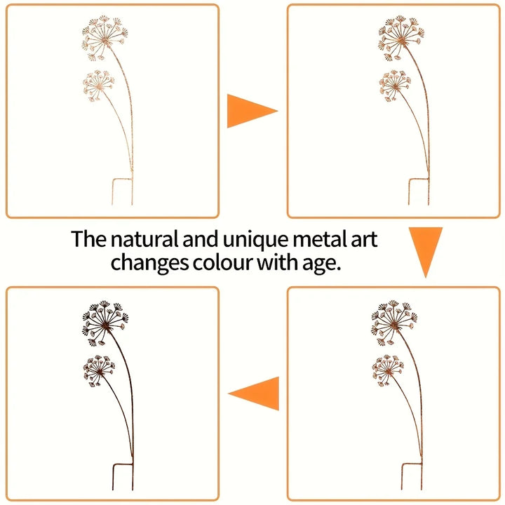 BowLift | Florandis Metal Garden Stake Flower | Decorative Stake for Balcony, Bed & Plant Pot | Weatherproof & Detailed
