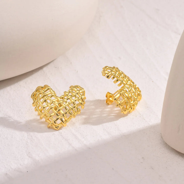 BowLift | 14k Woven Heart Earrings