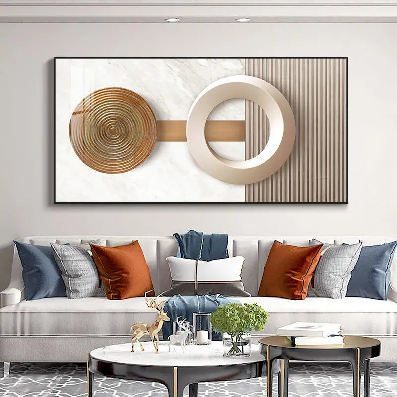 Modern Aesthetics Abstract Sun & Moon Wall Art Fine Art Canvas Prints Pictures For Luxury Loft Living Room Dining Room Lifestyle Art Decor | Bowlift