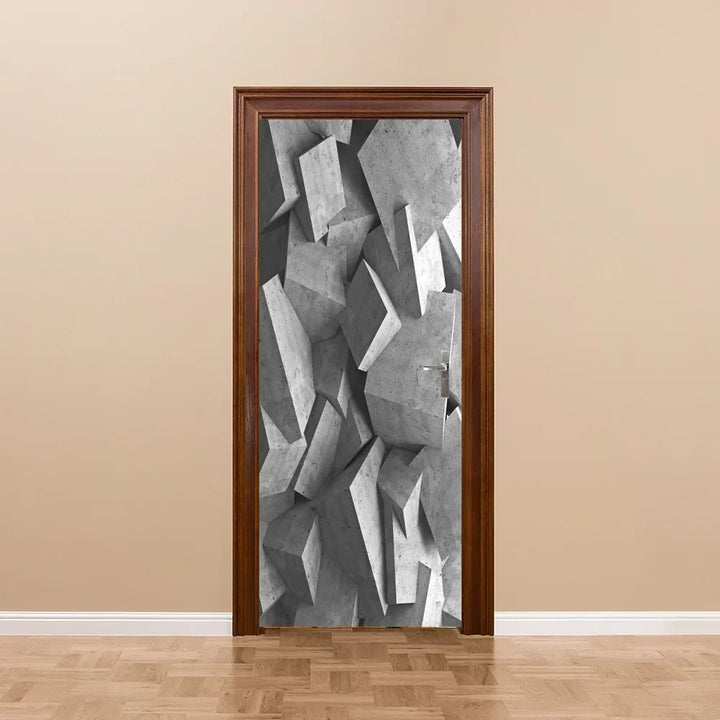 Modern Abstract Pearl Geometric Door Sticker Mural Removable PVC Vinyl Peel N Stick Wall Art Mural Decal For Interior Doors Creative DIY Home Decor | Bowlift