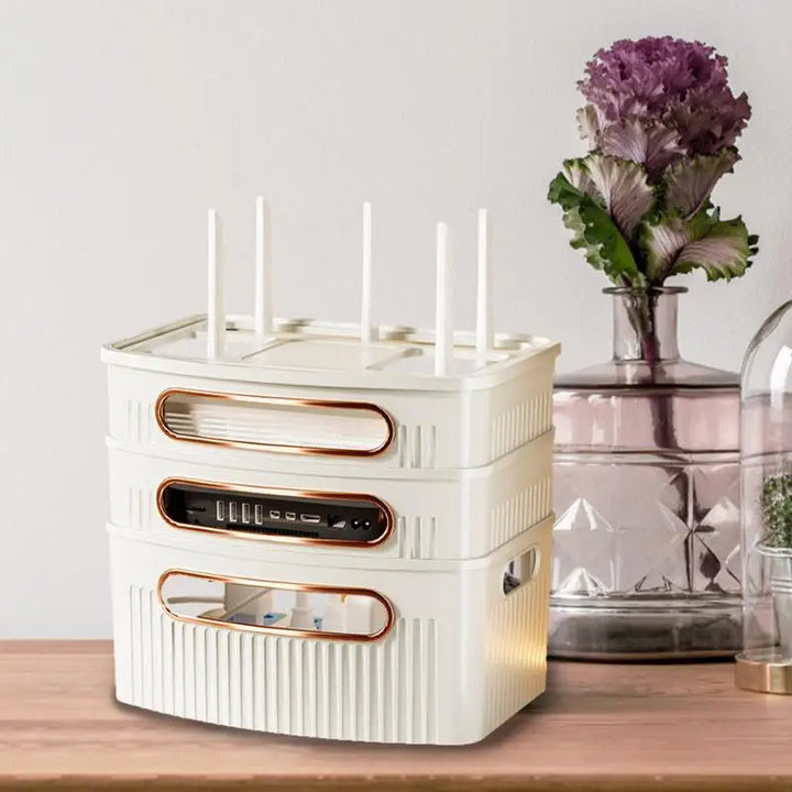 Dustproof Decorative Router Storage Box Organizer | Bowlift