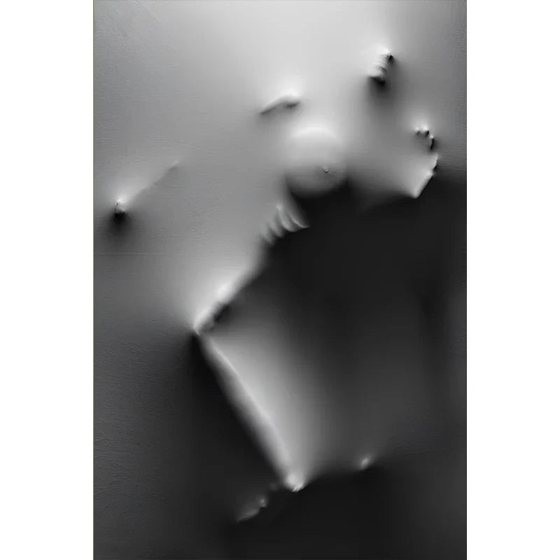 Modern Art Abstract Ghostly Figures In The Wall Canvas Prints Black White Wall Art Posters Pictures For Living Room Bedroom Art Decor | Bowlift