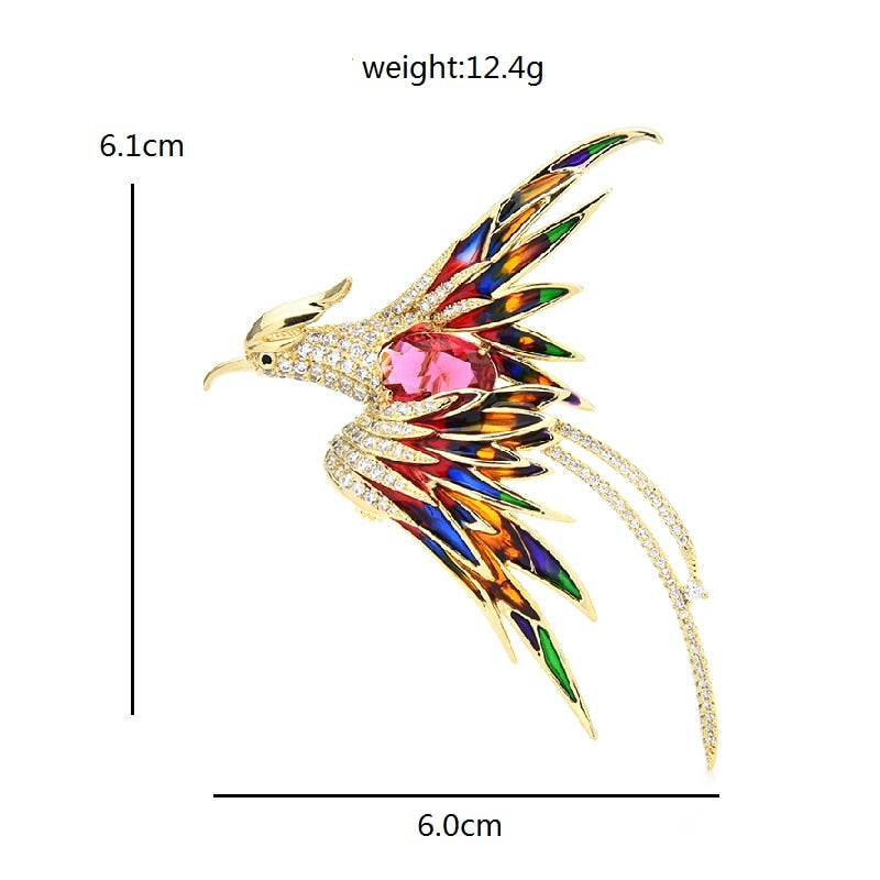 BowLift | Colorful Flying Phoenix Brooches