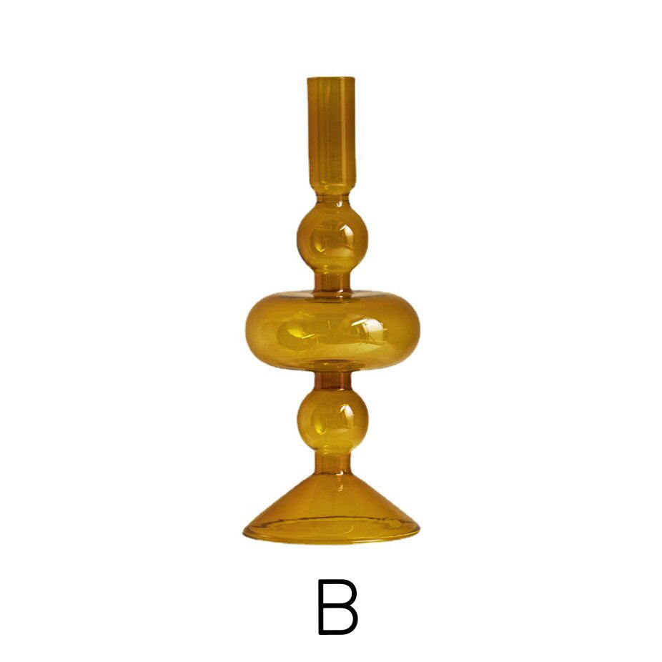 Amber Modern Glass Candle Holder | Bowlift
