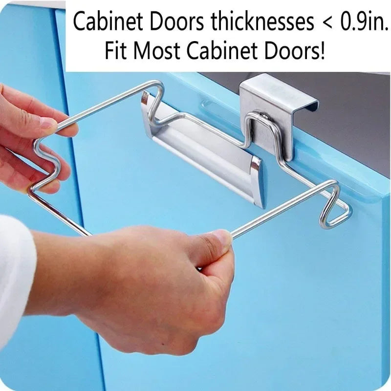 BowLift | ClipBin Waste Holder | Stainless Steel Clip for Garbage Bags | No Drilling | For Kitchen & Bathroom