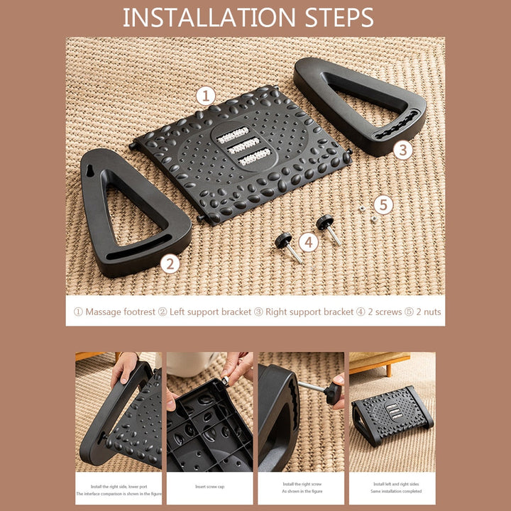 Ergonomic Home Office Foot Rest Massager | Bowlift