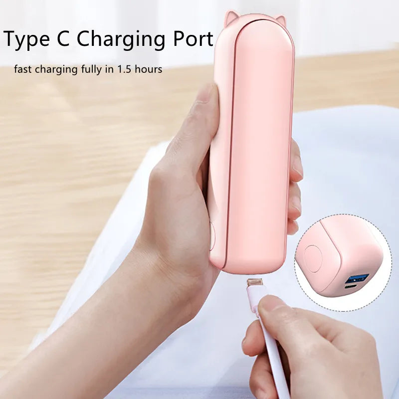 New Handheld Portable Mini Fan - Creative, Three-Speed Adjustable, Solid Color, USB Rechargeable Small Fan | Bowlift