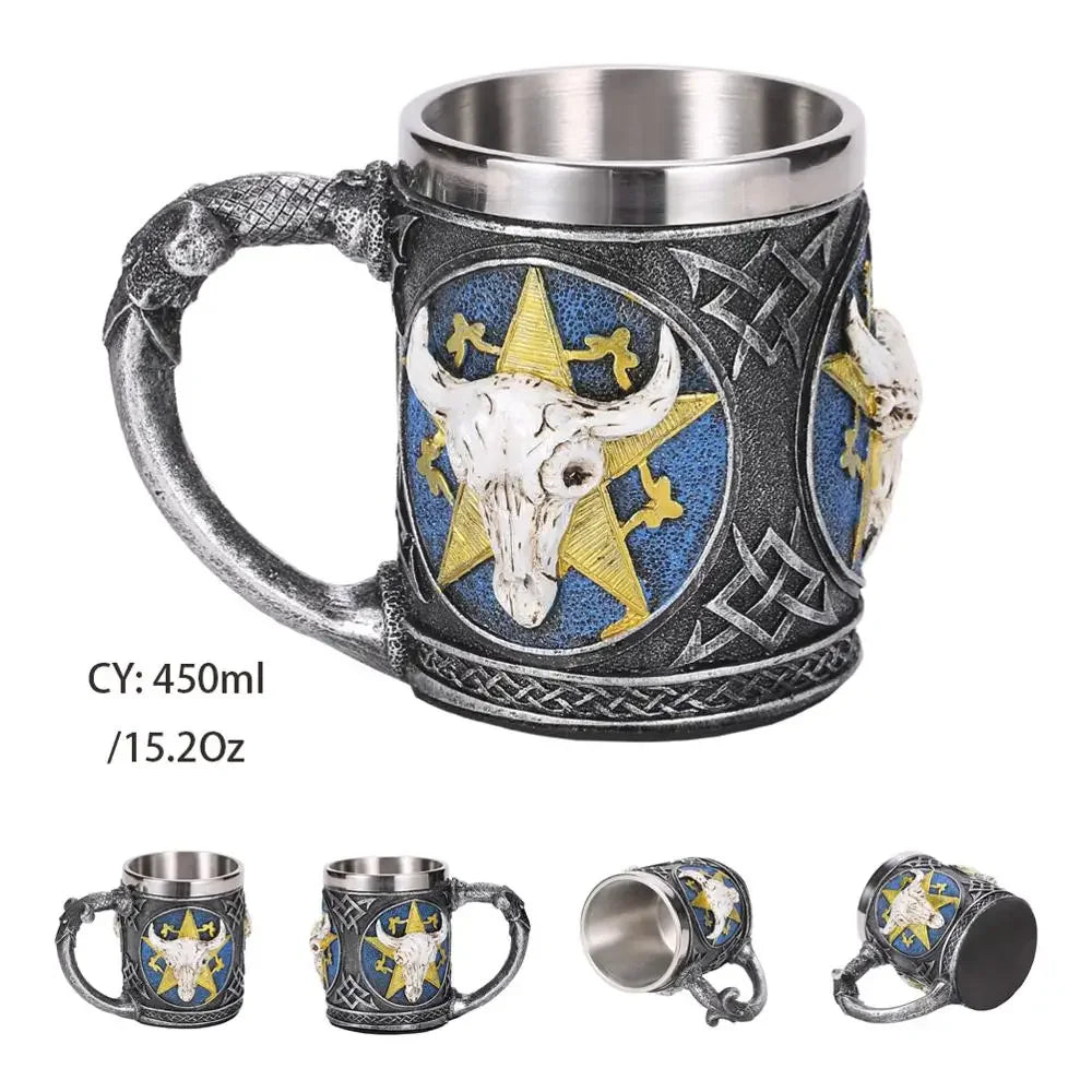 BowLift | Medieval Dragon Resin Stainless Steel Mug as Coffee Mug or Tea Mug
