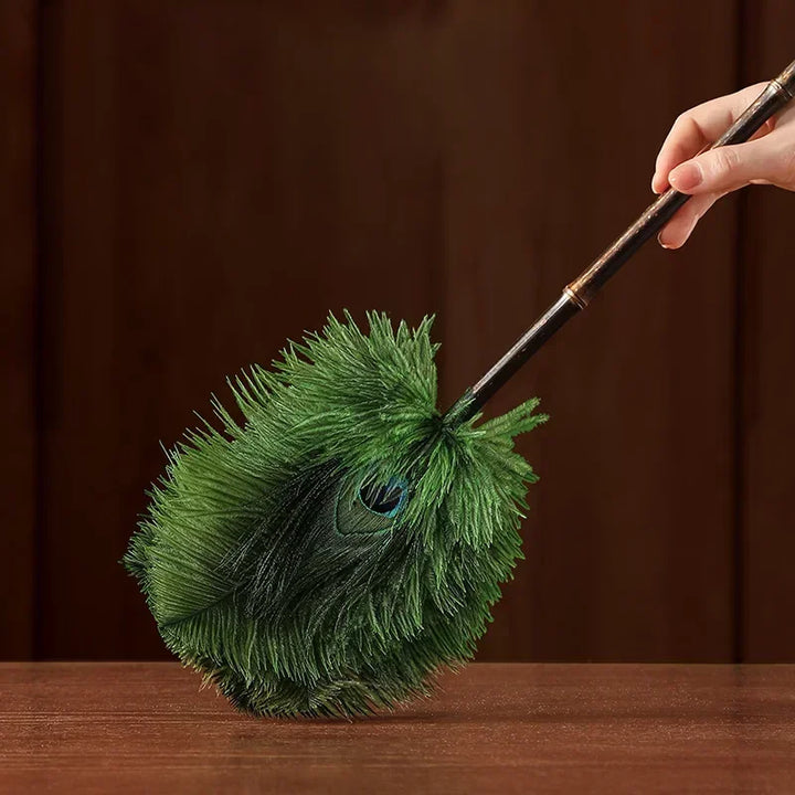 Peacock Feather Anti-Static Dusting Brush | Bowlift