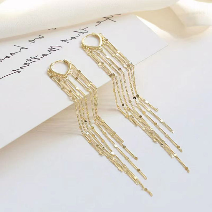 BowLift | Elegant Flow Long Metal Tassel Earrings