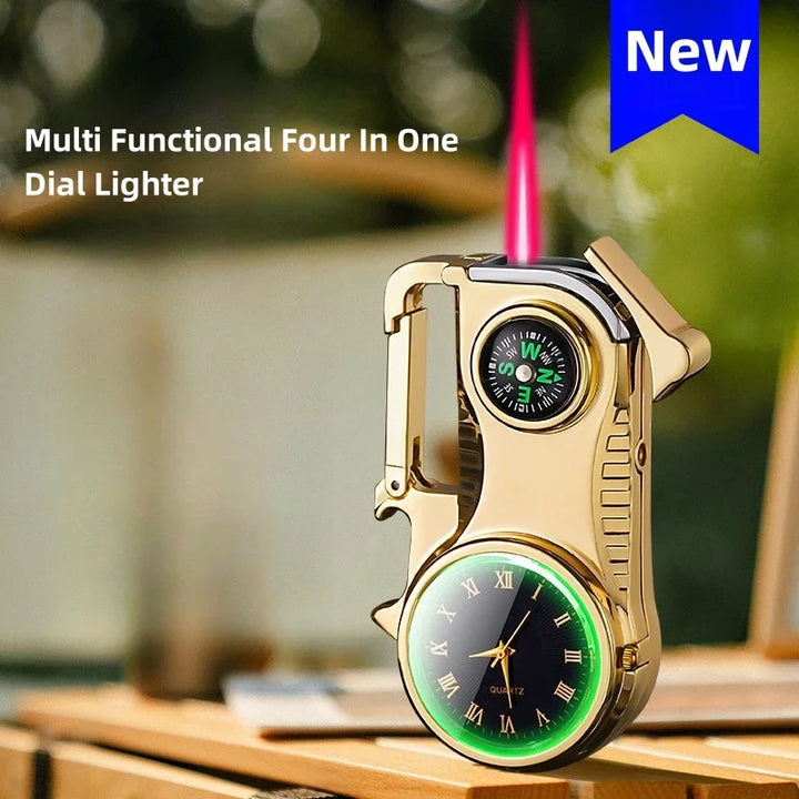 4in1 Windproof Metal Butane Compass Watch Keychain Lighter | Bowlift