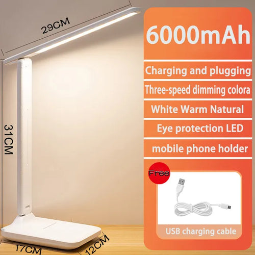 BowLift | 6000 mAh rechargeable LED desk lamp USB touch Dimmable Foldable Eye-friendly Reading light