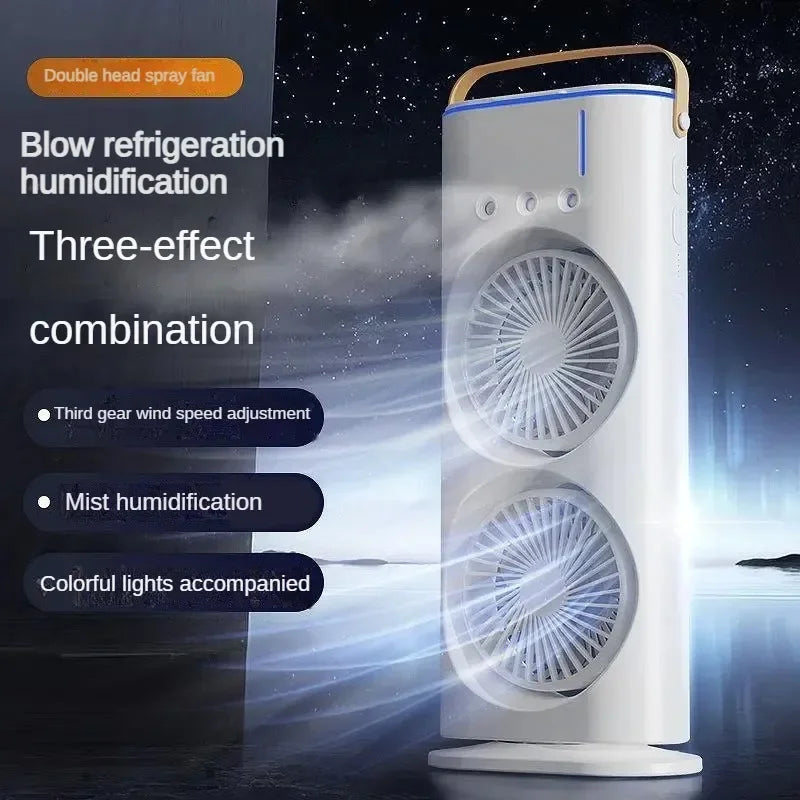 Portable Double Fan Cooling Spray Air Conditioning | Bowlift