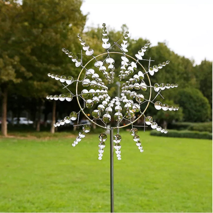 Unique Solar-Powered Kinetic Metal Windmill Spinner - Magical Wind Collectors for Patio, Garden, Lawn Outdoor Decoration Bowlift