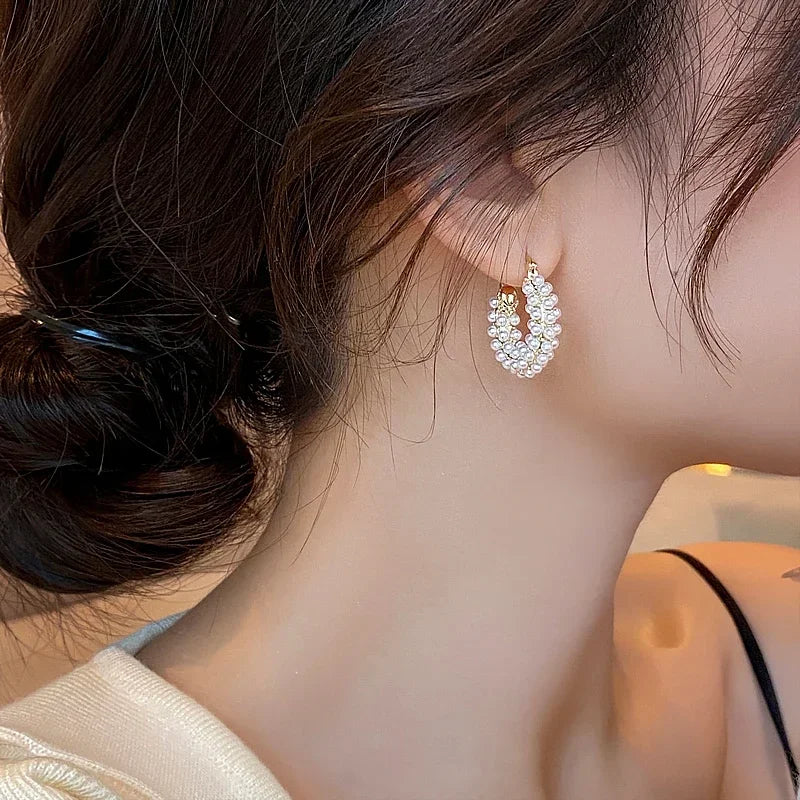BowLift | Bold Pearl Accented Hoop Earrings