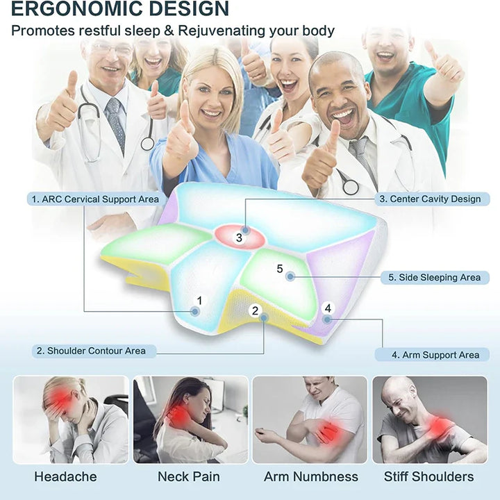 BowLift | 2-in-1 Memory Foam Cervical Pillow with Ergonomic Contour Design – RestAlign