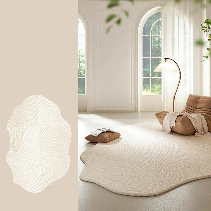 BowLift | Cream Colored Striped Rug