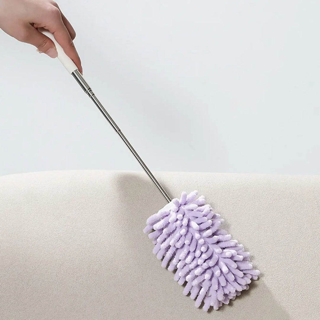 BowLift | DUSTELLA Telescopic Duster | Extendable up to 80 cm | Microfiber Chenille & Stainless Steel Handle – For Ceiling, Furniture & Corners
