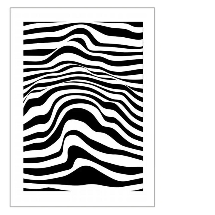 Black White Zebra Poster Wall Art Fine Art Canvas Prints Abstract Contour Lines Minimalist Pictures For Living Room Modern Home Office Decor | Bowlift