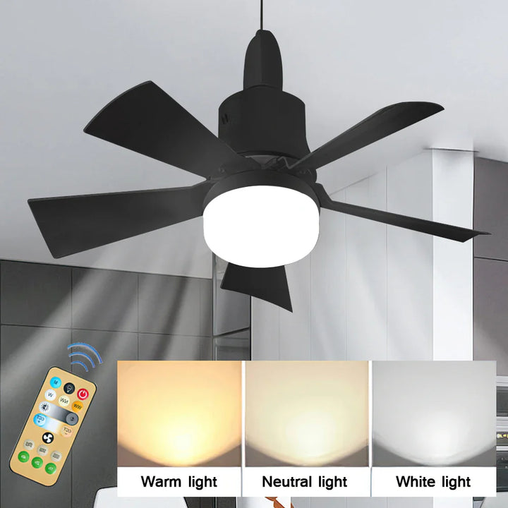 30W E27 Ceiling Fan Light with Remote - LED Dimming Function, Intelligent Silent Fan for Bedroom & Living Room | Bowlift