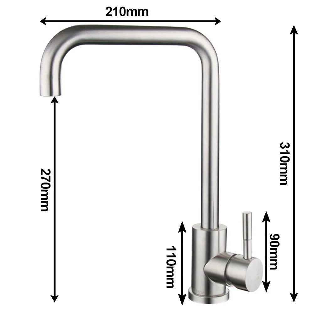 BowLift | StainlessMix Faucet - Modern Stainless Steel Kitchen Faucet