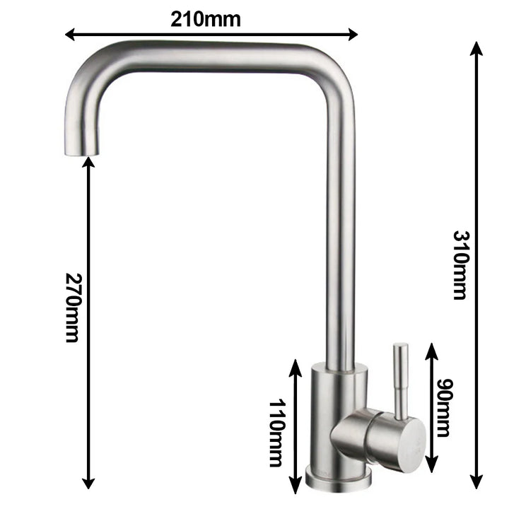 BowLift | StainlessMix Faucet - Modern Stainless Steel Kitchen Faucet