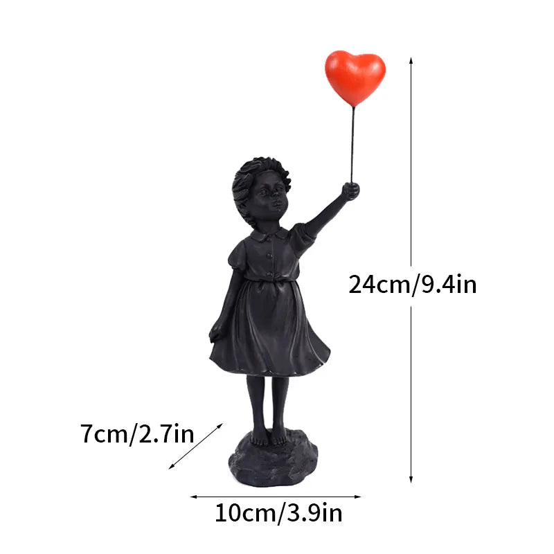 BowLift | Dropshipping Banksy Sculpture Collection Flower Thrower Statue Pop Art Modern Balloon Girl Figurine Office Home Decoration