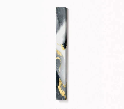 Abstract Gray Liquid Marble Wall Art Fine Art Canvas Prints Tall Vertical Slim Format Pictures For Modern Loft Apartment Living Room Home Office Decor | Bowlift