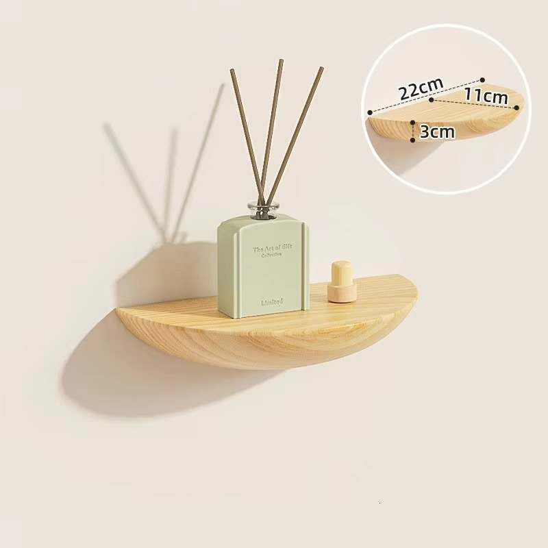 BowLift | Half-Round Wooden Floating Shelf - Modern Wall-Mounted Display for Home & Bathroom