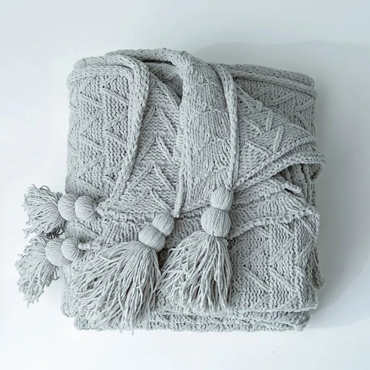 HeartCozy Blanket – Luxe Chenille Blanket with Heart Fringes Bowlift