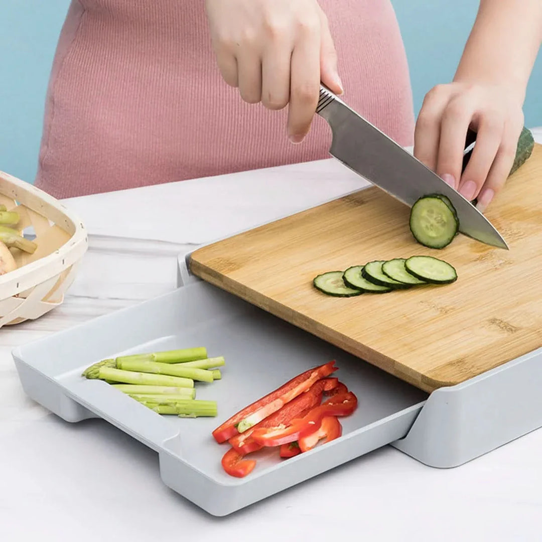 BowLift | SliceTray – Multifunctional storage tray for cutting boards