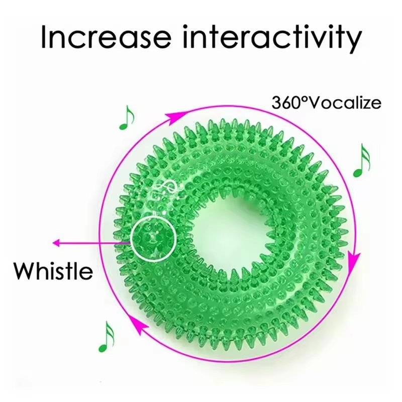 BowLift | Durable Interactive Squeaky Dog Training Ring - TPR Rubber Teeth Cleaner