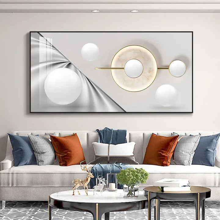 Modern Aesthetics Abstract Sun & Moon Wall Art Fine Art Canvas Prints Pictures For Luxury Loft Living Room Dining Room Lifestyle Art Decor | Bowlift