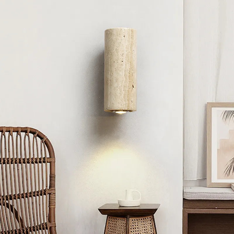 BowLift | Modern Natural LED Wall Lamp made of Travertine