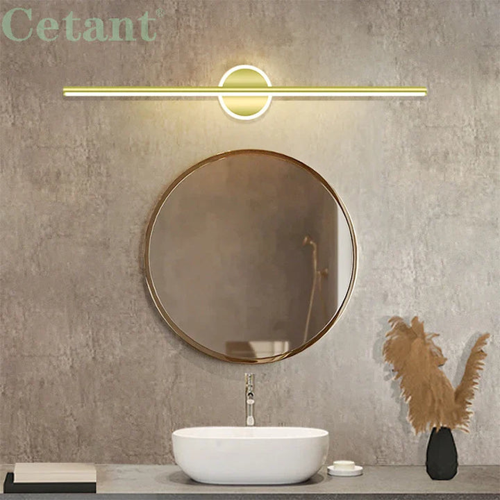 BowLift | LED Wall Light LineaLux | Black & Gold | 40/60/80 cm | Warm, Cold & Three-Color Light | Modern Mirror & Wall Lighting