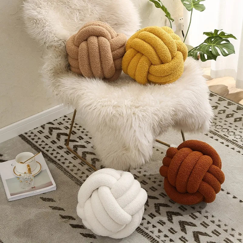 Boucle Rope Knot Ball Cushion | Bowlift