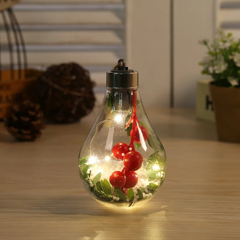 BowLift | Lunivera | LED Deco Light | Transparent with Leaf Globe | Warm White Sparkle | For Christmas, Wedding & Party