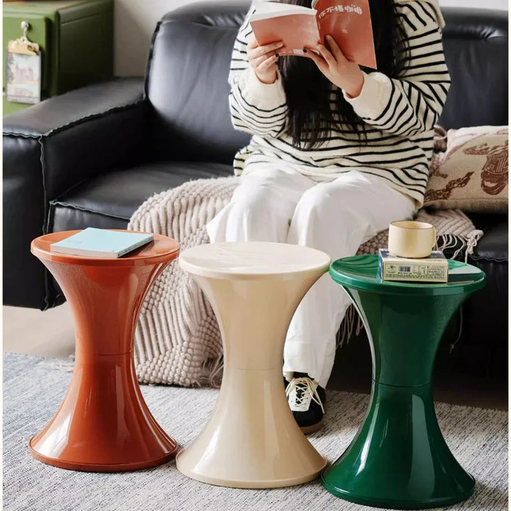 BowLift | Nordic Plastic Side Table with Thick Hourglass Design