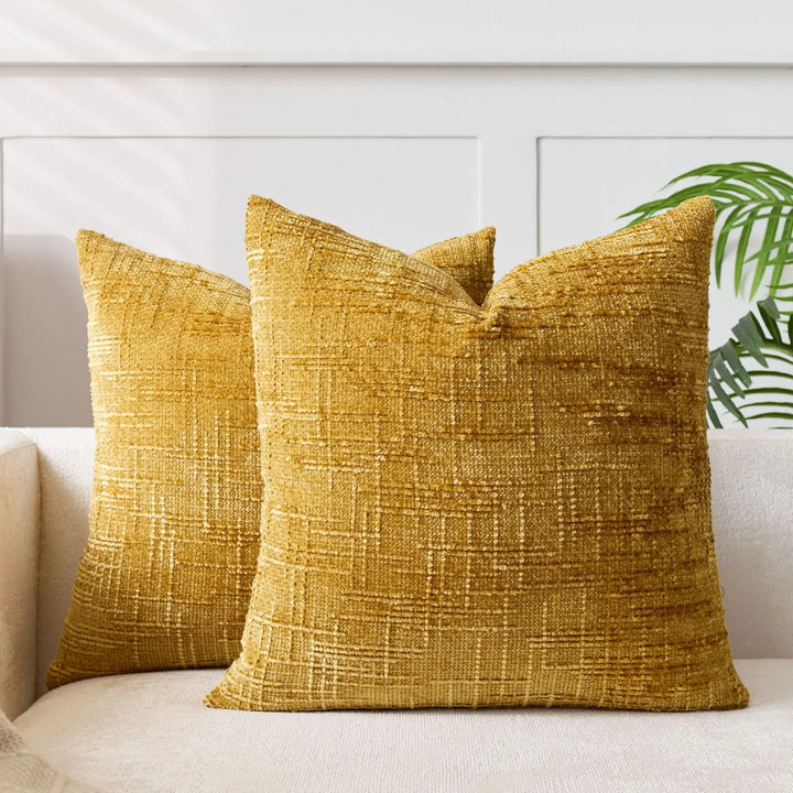 BowLift | Chenille Cushion with Bamboo Texture in Solid Color for Sofa and Bedroom